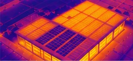 Thermal image of a commercial roof